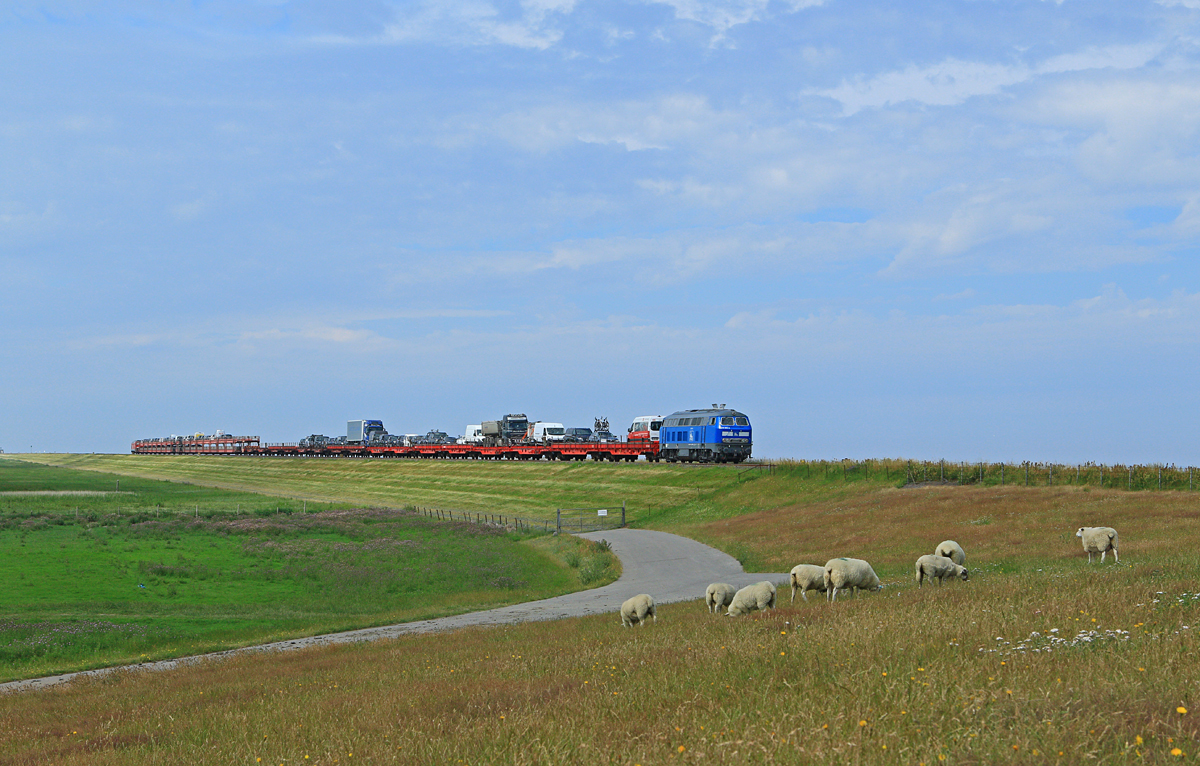 218 058 hinten am Sylt-Shuttle